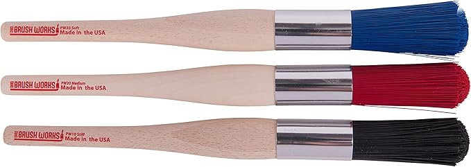 Ohio Brush Works, Parts Cleaning Brush, Handmade in The USA, Home and Auto Use, Solid Ergonomic Wood Handle (3 Pack - Soft, Medium, Stiff)