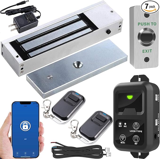 UHPPOTE 2.4GHz WiFi Remote Access Control System 1200lb Electric Magnetic Door Lock Kit with Smartphone app Access