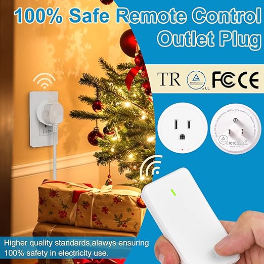 NineLeaf Wireless Remote Wall Switch and Outlet, Remote Control Outlet Light Switch for Lamps, Fans, Expandable, 15A/1875W, 500ft RF Range, TUV Listed (3 Remotes and 2 Outlets)