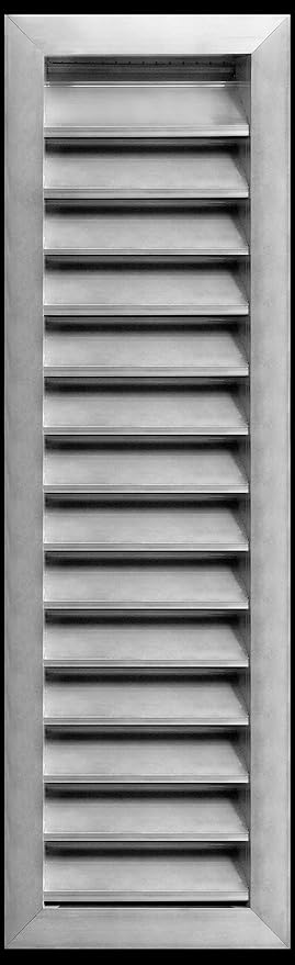 HVAC Premium 8"W x 30"H Aluminum Exterior Gable Louver Vent for Walls & Crawlspace - Weather-Resistant Air Grille with Screen Mesh - [Outer Dimensions 9.75"W x 31.75"H]