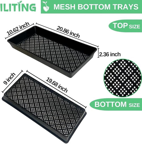 1020 Mesh Tray Soil Blocking Tray 1020 Trays Seedling Starter Trays 5 Pack Black 10x21 Inches for Microgreens Hydroponic