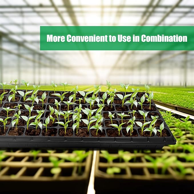 RooTrimmer 10 Pack 1020 Seed Starter Trays and 10 Pcs 72 Cell Plug Trays, Thick Durable Seedling Plastic Nursery Tray for TD538 1020 Tray Germination (10 Sets)