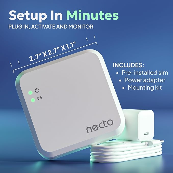 RV Pet Temperature Monitor - No WiFi Required - Remote Power Outage & Temp Sensor with App Alerts. Cellular Monitoring System for Home Safety & Server Room (1 Year Subscription Included)