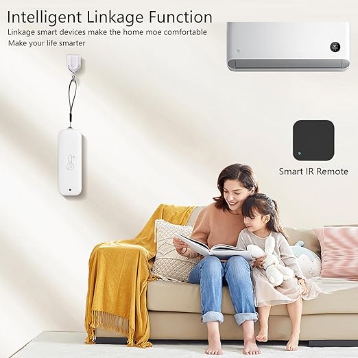 WiFi Hygrometer Thermometer Sensor: Wireless Smart Temperature Humidity Monitor with App Notification Alert, Data Storage Export, Calibration Function, Compatible with Alexa (White-1PCS)