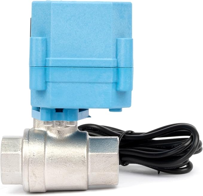U.S. Solid WiFi Smart Motorized Ball Valve 1/2 inch NPT for Water Control, Irrigation, 2 Way 304SS Electric Valve, USB Powered, Status Indicator, Flow Direction, Remote On/Off Control, NSF Certified