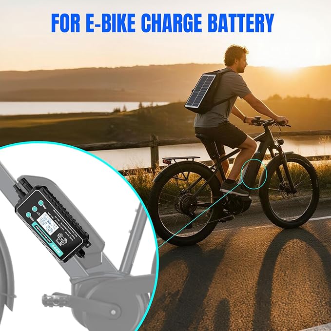 10A Waterproof Boost MPPT Solar Charge Controller Solar Panel for LiFePO4, Gel, Batteries Solar Charge 48 Volt Golf Cart Batteries,Electric Bike ,Electric Skateboard,Electric Surfboard Batteries etc