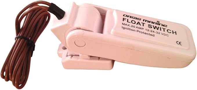 OASIS MARINE 2000 GPH 12V Bilge Pump with Separate Float Switch Incuded – Marine Submersible Boat Water Pump, 1-1/8” (29mm) Outlet, Anti-Airlock, Stainless Steel Shaft, Fast & Reliable Bilge Drainage