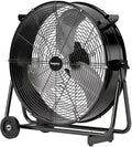24 inch High Velocity Industrial Drum Fan, 8800 CFM Heavy Duty Metal Air Circulator, 3-Speed Floor Fan with 360° Tilt & Wheels for Warehouse, Workshop, Factory & Gym – UL Listed