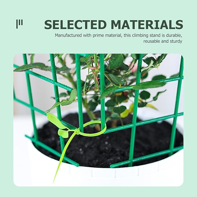 Plant Climbing Support Trellis with 6 Plastic Frames and 10 Leaf Ties Garden Stake for Climbing Vine Plants Indoor and Outdoor