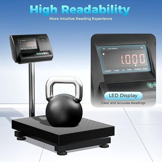Livestock Scale Kit, 5000LBS High Precision Indicator Floor Scale with 4-Wire Junction Box 2.5T Load Capacity Animal Scale Kit for Cattle Pigs Sheep Goats Waterproof