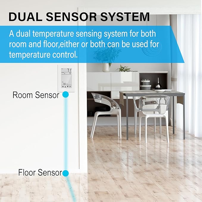 HEATIT ET-72 Digital Programmable Thermostat with Large LCD Display for Floor Heating Systems