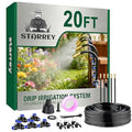 Drip Irrigation System, 2026-Upgrade 20Ft 1/4" Garden Watering System with 5 Pcs 360° Adjustable Copper Nozzles, DIY Kit for Garden, Lawn, Greenhouse, Raised Beds & Outdoor Plants