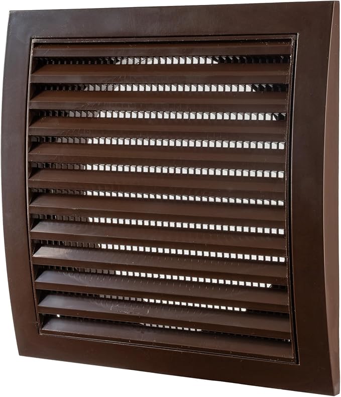 Vent Systems 6'' Inch Brown Vent Cover - Plastic Louvered Dryer Cover for Bathroom, Kitchen, Garage Exhaust Vents - Exhaust/Supply Air Register Grille for Home Improvement - Indoor and Outdoor