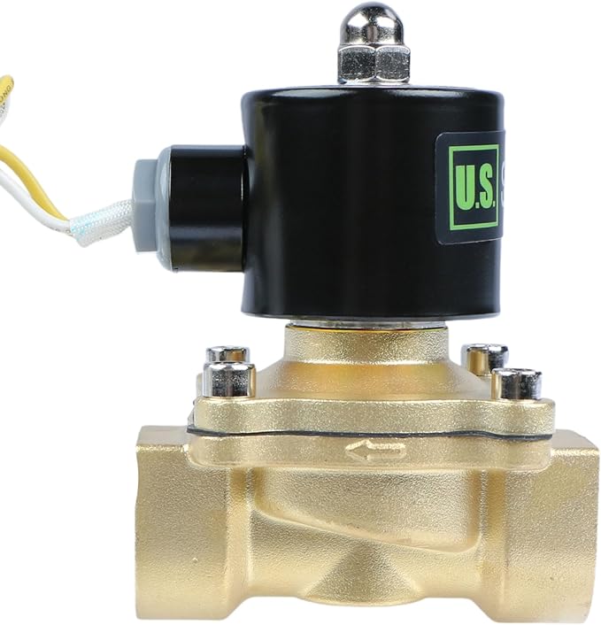 U.S. Solid Smart Solenoid Valve - 1 inch Wi-Fi APP-Controlled Brass Solenoid Valve, 110V AC
