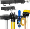 Garage Tool Organizer Wall Mount, Easy to 48inch Install Heavy-Duty Garage Storage System with Adjustable 7 Hooks, Garden Tool Rack for Shovels, Rakes, Yard Tools