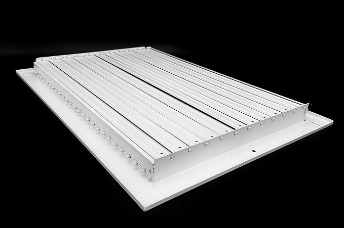 18" X 12" Adjustable AIR Supply Diffuser - HVAC Vent Cover Sidewall or Ceiling - Grille Register - High Airflow - White [Outer Dimensions: 19.75" w X 13.75" h]