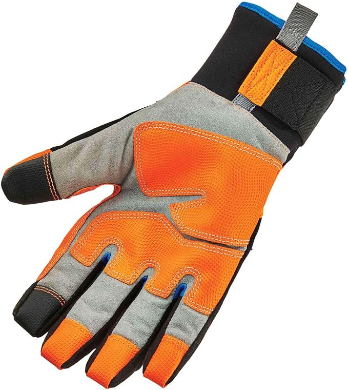 Waterproof Work Gloves, High Visibility, Thermal Insulated, Touchscreen, Enhanced Grip, Ergodyne ProFlex 818WP,Orange