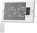 VallisCo Register Booster Fan 6" x 10" with Negative Ion, Manual Airflow Direction Control, Quiet 10-Speed Heating Cooling AC Vent Fan with Remote & Thermostat Control for Wall Floor, White