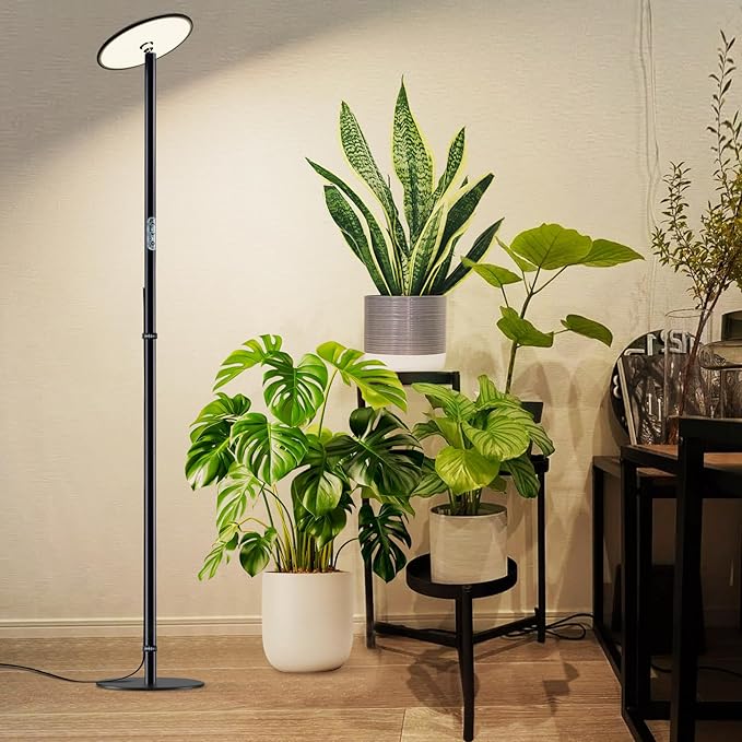 69'' Tall Grow Lights for Indoor Plants Full Spectrum, 40W Sunlike Standing Plant Lights for Indoor Growing, 10-Level Dimmable, Adjustable Height for Various Plant Sizes