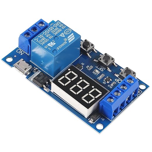 ACEIRMC DC 6-30V Timer Relay Programmable Delay Relay Module Cycle Timer with LCD Display / 5V Micro USB, Smart Home Controller (10pcs)