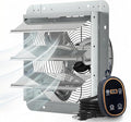 Amico 14" Smart Shutter Exhaust Fan with Thermostat & 8 Speed, 1775 CFM (Up to 2500 Sq.Ft), 35W Premium EC Motor, Wall Mount Garage/Attic/Greenhouse/Shed Vent Fan, Plug & Play, FCC