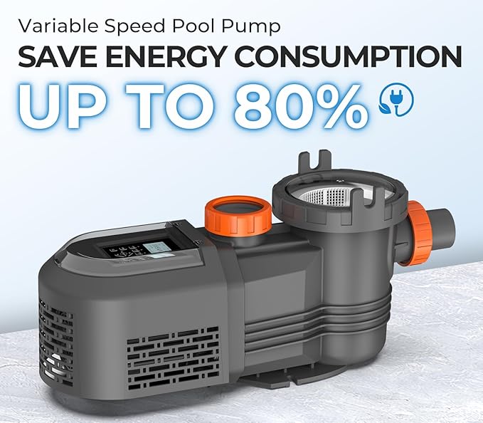 Variable Speed Pool Pump 3 HP, 220V-240V Inground Swimming Pool Pump with Timer, High Flow 11359 GPH Energy-Efficient Self Priming Above Ground Pool Pumps with Filter Basket