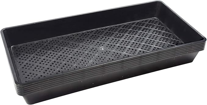 BeGrit 1020 Mesh Trays 1020 Trays with Holes Mesh Bottom Tray for Microgreen Seed Starting Germination Propagator Tray 10'' x 21'' 6-Pack