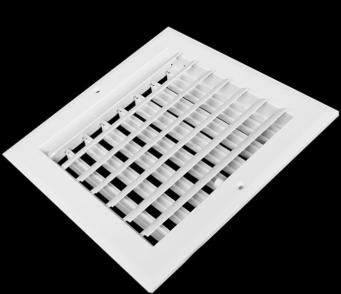 HVAC Premium 6"w X 6"h 1-Way Air Vent Adjustable Aluminum Curved Blades Integral Multi-Shutter Damper HVAC Diffuser [Outer Dimensions: 7.75"W X 7.75"H]