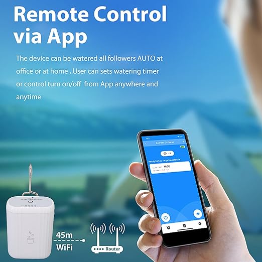 Naroote Smart Plant Watering Timer Automatic Plant Waterer WiFi APP Control Self Watering System with Adjustable Drip Heads for Indoor Outdoor Garden Lawn