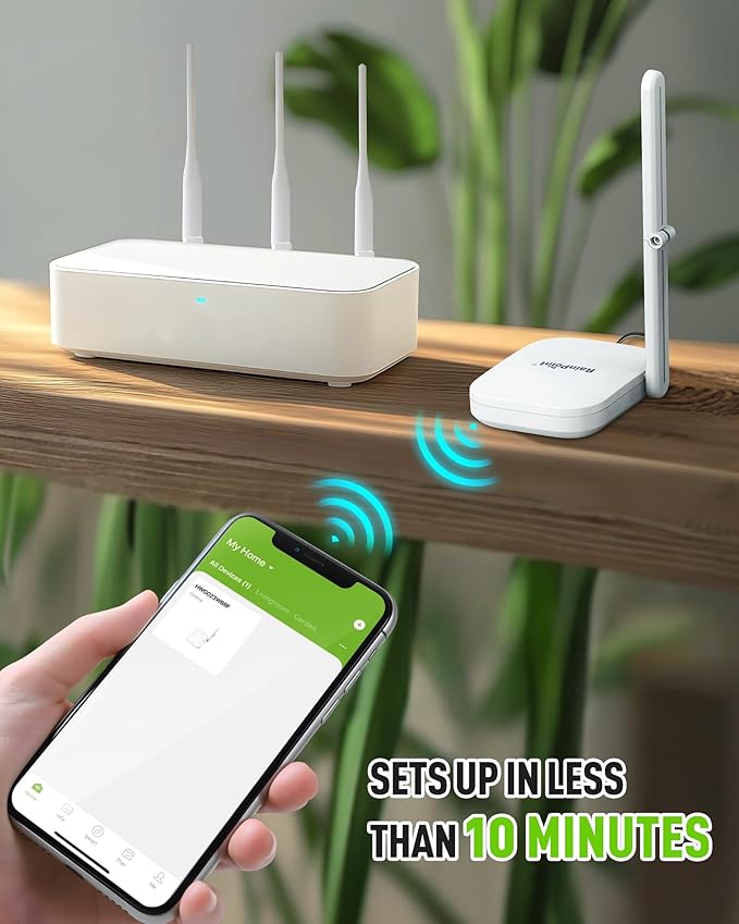 RAINPOINT Antenna Gateway for WiFi Water Timer, Sprinkler Controller, Smart Hose Timer Valve, Drip Irrigation for Garden, Lawn, and Yard