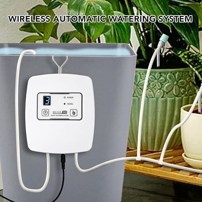 Drip Irrigation System Smart Wireless Remote Control Automatic Timer Adjustable Pressure Garden Watering System for Potted Plants Balcony Gardens POM ABS 965g