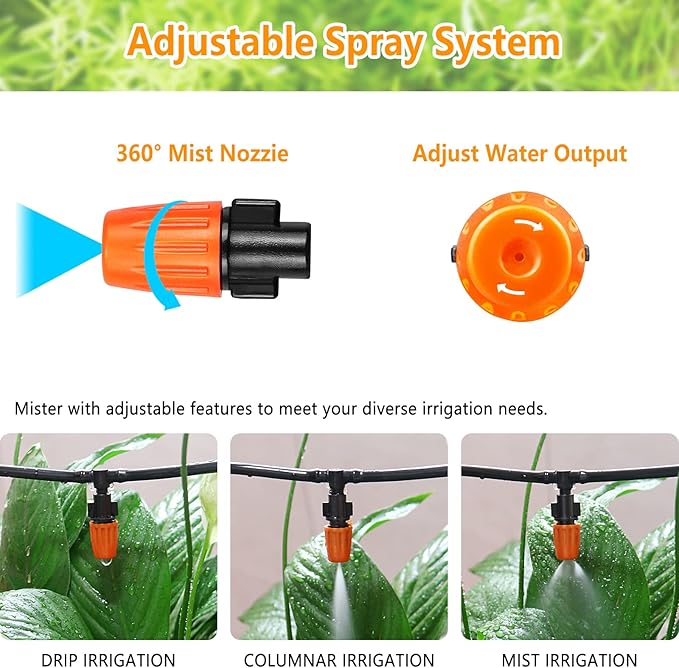 Drip Irrigation Fittings Kit for 1/4 Inch Tubing, 260 Pcs 1/4" Drip Line Barbed Connectors - 85 Couplings, 55 Tees, 10 Nozzles, 10 Nozzle Tees, 25 Single barbs, 25 Elbows, 25 Plugs, 25 Crosses