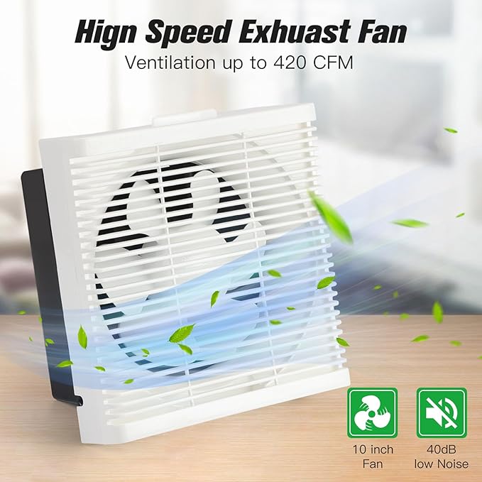 blessny Solar Powered Exhaust Fan, 25W Solar Panel +10" Shutter Ventilation Vent Fan for Outside Greenhouse, Chicken Coop, Shed, Pet House