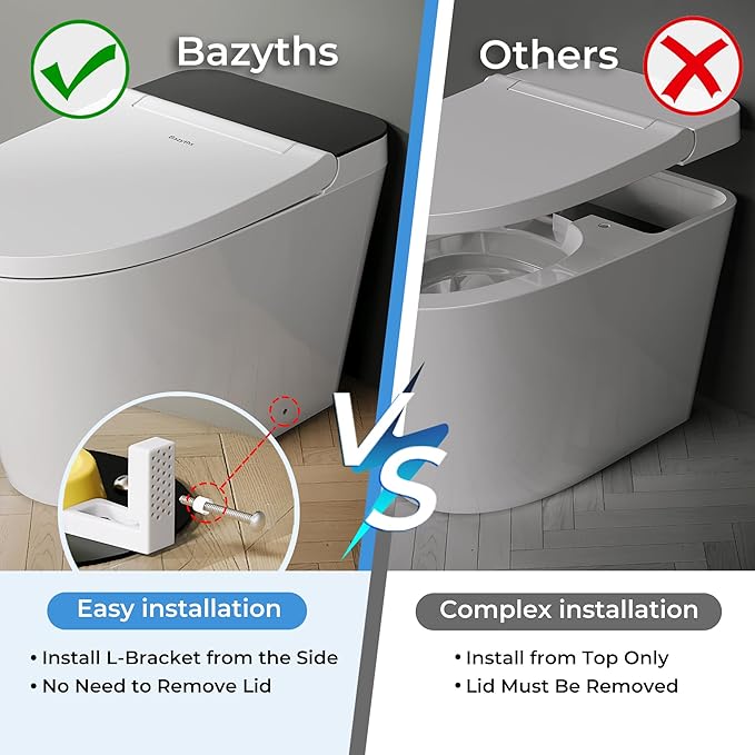 Smart Toilet with Bidet Built in Tank, Auto Open Close Lid, Heated Seat Foot Sensor, Rear & Feminine Wash Warm Water Air Dryer Self Cleaning, 12" Rough In, One-Piece Elongated (ZY695A)