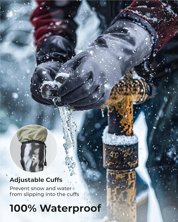 toolant Waterproof Winter Gloves, Balaena Freezer Gloves for Light Duty & Outdoor Adventure, Hiking, Camping, Washing