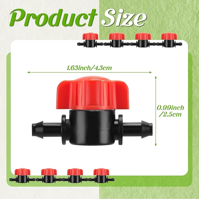 50 Pcs 1/4 Inch Barbed Shut off Valve Drip Irrigation Tubing Coupling Valve Universal Drip Irrigation for 1/4" Tubing Greenhouses Flowers Beds Lawns Farmland(Orange,Barbed Shut off Valve)