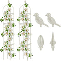 2 Pcs Garden Obelisk Trellis for Climbing Plants Outdoor 6 Ft Rose Bush Round Trellis for Pots Rustproof Metal Pipe with Plastic Coated Plant Flower Trellises for Clematis Vine Jasmine Support