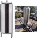 15 26 42 52 66 80 105 132 185 Gallon Well Pressure Tank,Vertical Stainless Steel Water Pressure Tank,Floor Standing Vertical Water Storage Container, For Tap Water Pressurization(400L/105Gal(135x60cm)