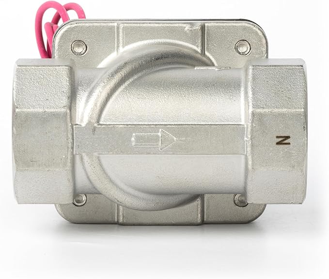 U.S. Solid 1-1/4" Stainless Steel Solenoid Valve - 110V AC Normally Closed Electric Solenoid Valve with Viton Seal, Lead Wire Type