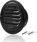 3 Inch Round Soffit Vent Cover, FocuVenHom Black Stainless Steel Air Vent Wall Vent Cover Louvered Grille Cover Air Vent Outlet with Built-in Fine Mesh for House, Office, Garage