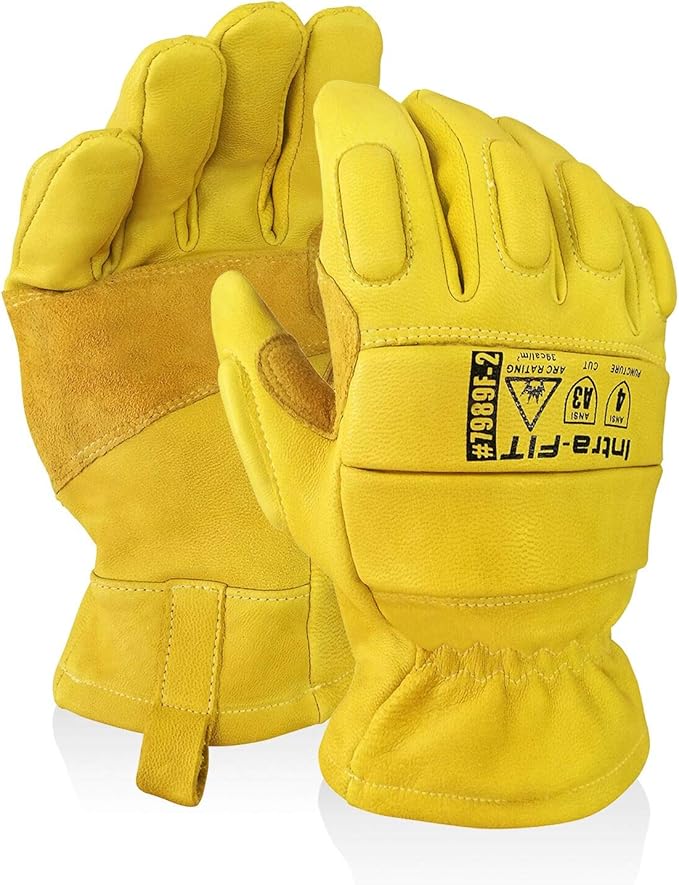 ARC FLASH Safety Gloves, Cut-Resistant Goat Skin with Para-Aramid Liner for Work, Handling, Driving