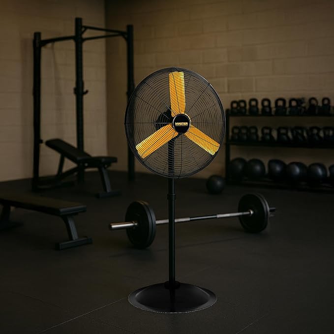 Master 24 Inch Oscillating Industrial High Velocity Pedestal Fan - Use for Shop, Garage or Warehouse, All-Metal Construction with OSHA-Compliant Safety Guards, 3 Speed Settings (MAC-24POSC)