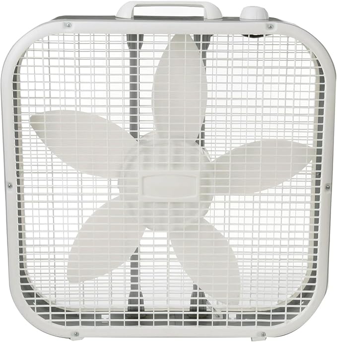 20 Inch Box Fan, 3-Speed Settings, All-Season Cooling for Home, Garage & Basement, Durable Weather-Resistant Motor, Easy-Carry Handle, Energy-Efficient Air Circulator