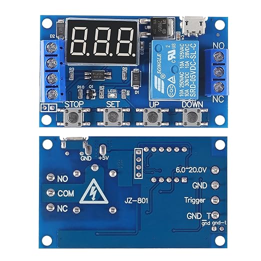 ACEIRMC DC 6-30V Timer Relay Programmable Delay Relay Module Cycle Timer with LCD Display / 5V Micro USB, Smart Home Controller (10pcs)
