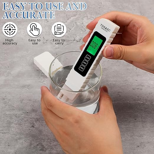 4 in 1 Digital Water Quality Tester,2025 NewTDS/EC/Temperature（°C/°F）Meter,0-9990 PPM Meter,Water Tester for Drinking Water RO/DI System Aquarium