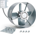 Gable Vent Attic Fan, 15" Exhaust Ventilation Fan with Adjustable Thermostat for Gable, Shed, Home, Garages, 1650 CFM, 1075 RPM, 2500 SQ. FT. Attic Ventilator (1650CFM)