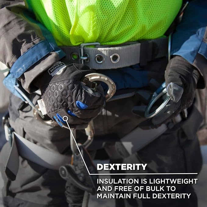Waterproof Work Gloves, Thermal Insulated, Touchscreen, Enhanced Grip, Ergodyne ProFlex 818WP Black
