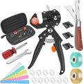 FUJIWARA 3-in-1 Garden Grafting Tool, Pruning Scissors Kit, U/V/Omega-Graft Seedling for Fruit Tree Grafting Set,Including 2X Tapes, Plant Tags,Plant Clips,Grafting Knife & Replacement Blades