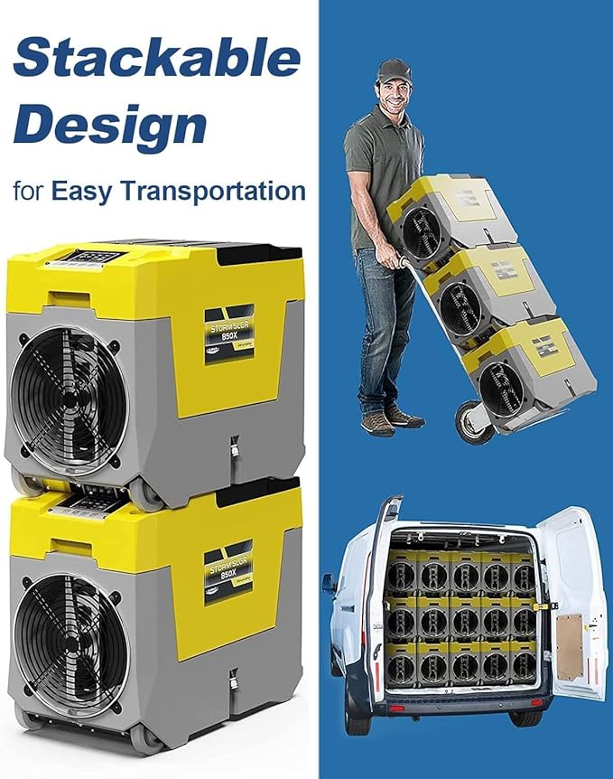 AlorAir 180 PPD LGR Commercial Dehumidifier with Pump, Heavy Duty Industrial Dehumidifiers Water Damage Restoration for Homes, Basements, Garages, Gym and Job Sites, Winter Storm (Yellow)