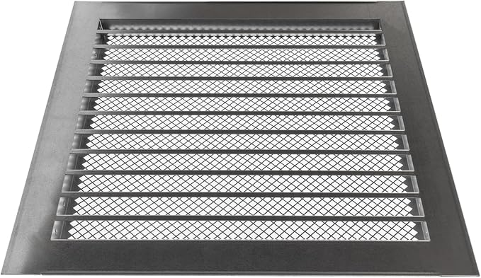12" x 12" Inch Galvanized Steel Vent Cover - Square Industrial Air Vent Louver for Wall, House, Garage - Wire Screen Mesh Louver Grille - Soffit Exhaust Vent, Dryer Vent Cover